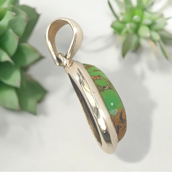 925 Silver Turquoise and Copper Pendant w 22 in P LUX Snake Long Chain Necklace - Picture 7 of 16